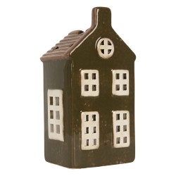 Clayre & Eef Porte-bougie Maison 9x7x17 cm Vert Céramique