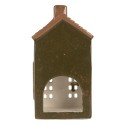 Clayre & Eef Porte-bougie Maison 9x7x17 cm Vert Céramique
