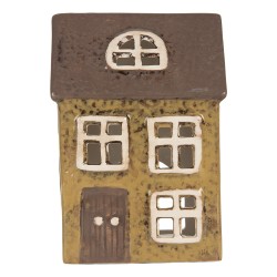 Clayre & Eef Waxinelichthouder Huis 10x7x14 cm Groen Keramiek