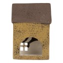 Clayre & Eef Waxinelichthouder Huis 10x7x14 cm Groen Keramiek