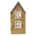 Clayre & Eef Waxinelichthouder Huis 10x7x14 cm Groen Keramiek