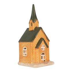 Clayre & Eef Waxinelichthouder Huis 9x9x21 cm Oranje Keramiek