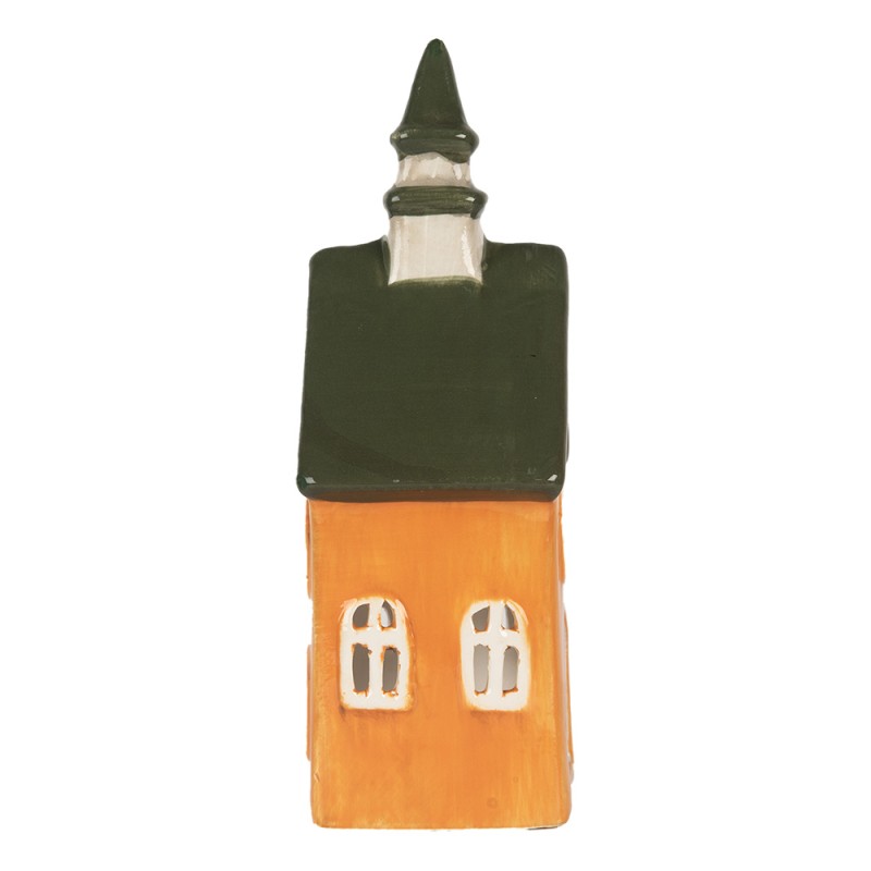 Clayre & Eef Porte-bougie Maison 11x7x21 cm Orange Céramique
