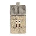 Clayre & Eef Waxinelichthouder Huis 13x9x16 cm Beige Keramiek