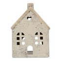 Clayre & Eef Waxinelichthouder Huis 11x8x16 cm Grijs Keramiek