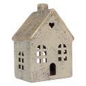 Clayre & Eef Waxinelichthouder Huis 11x8x16 cm Grijs Keramiek