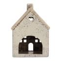 Clayre & Eef Waxinelichthouder Huis 11x8x16 cm Grijs Keramiek