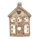 Clayre & Eef Portacandela Casa 9x6x13 cm Beige Ceramica