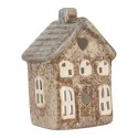 Clayre & Eef Portacandela Casa 9x6x13 cm Beige Ceramica