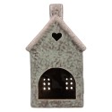 Clayre & Eef Porte-bougie Maison 8x7x14 cm Vert Céramique