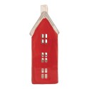 Clayre & Eef Waxinelichthouder Huis 7x7x18 cm Rood Keramiek
