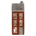 Clayre & Eef Waxinelichthouder Huis 10x8x26 cm Bruin Keramiek