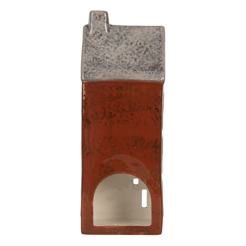Clayre & Eef Waxinelichthouder Huis 10x8x26 cm Bruin Keramiek