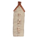Clayre & Eef Portacandela Casa 13x9x25 cm Beige Ceramica