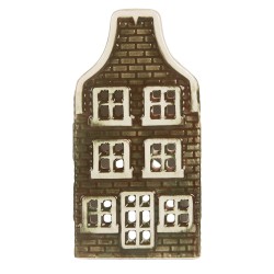 Clayre & Eef Portacandela Casa 8x8x15 cm Verde Ceramica