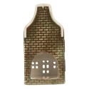 Clayre & Eef Portacandela Casa 8x8x15 cm Verde Ceramica