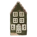 Clayre & Eef Tealight Holder House 8x8x15 cm Green Ceramic