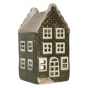 Clayre & Eef Tealight Holder House 8x8x15 cm Green Ceramic