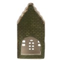 Clayre & Eef Tealight Holder House 8x8x15 cm Green Ceramic