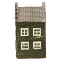 Clayre & Eef Tealight Holder House 8x8x15 cm Green Ceramic