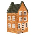 Clayre & Eef Waxinelichthouder Huis 10x10x19 cm Oranje Keramiek
