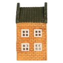 Clayre & Eef Waxinelichthouder Huis 10x10x19 cm Oranje Keramiek