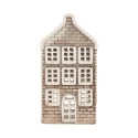 Clayre & Eef Waxinelichthouder Huis 8x8x15 cm Grijs Keramiek
