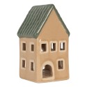 Clayre & Eef Portacandela Casa 6x6x11 cm Beige Ceramica