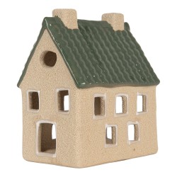 Clayre & Eef Tealight Holder House 11x8x13 cm Beige Ceramic