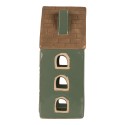 Clayre & Eef Waxinelichthouder Huis 9x8x19 cm Groen Keramiek