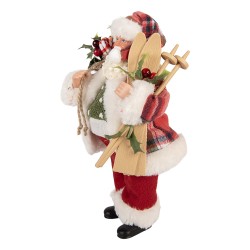Clayre & Eef Statuetta decorativa di Natale Babbo Natale 18x11x28 cm Rosso Plastica