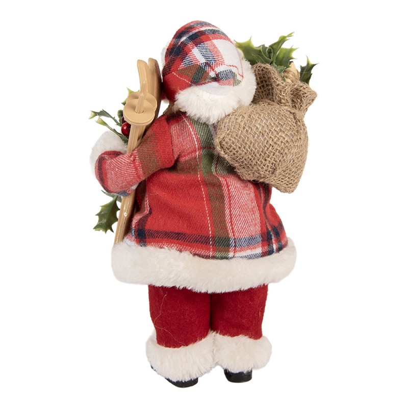 Clayre & Eef Statuetta decorativa di Natale Babbo Natale 18x11x28 cm Rosso Plastica