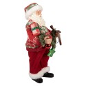 Clayre & Eef Statuetta decorativa di Natale Babbo Natale 18x11x28 cm Rosso Plastica