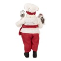 Clayre & Eef Statuetta decorativa di Natale Babbo Natale 16x9x26 cm Rosso Plastica