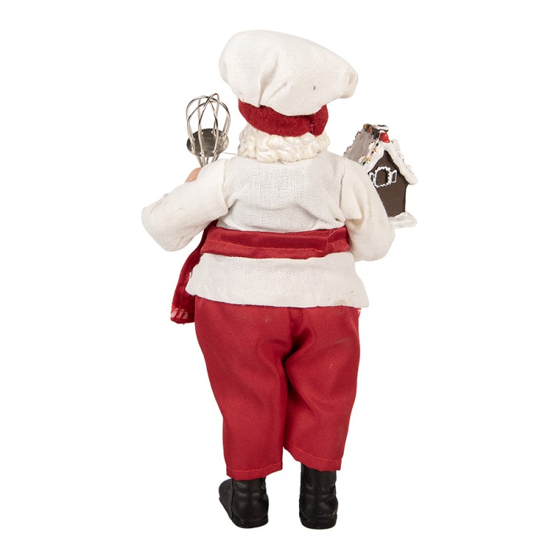 Clayre & Eef Statuetta decorativa di Natale Babbo Natale 16x9x26 cm Rosso Plastica