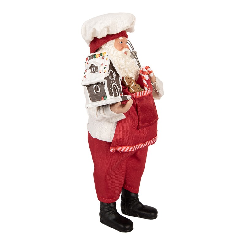 Clayre & Eef Statuetta decorativa di Natale Babbo Natale 16x9x26 cm Rosso Plastica