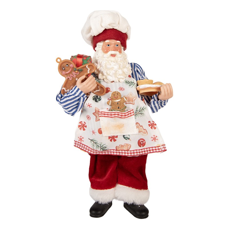 Clayre & Eef Christmas Decoration Figurine Santa Claus 18x11x28 cm Red Plastic