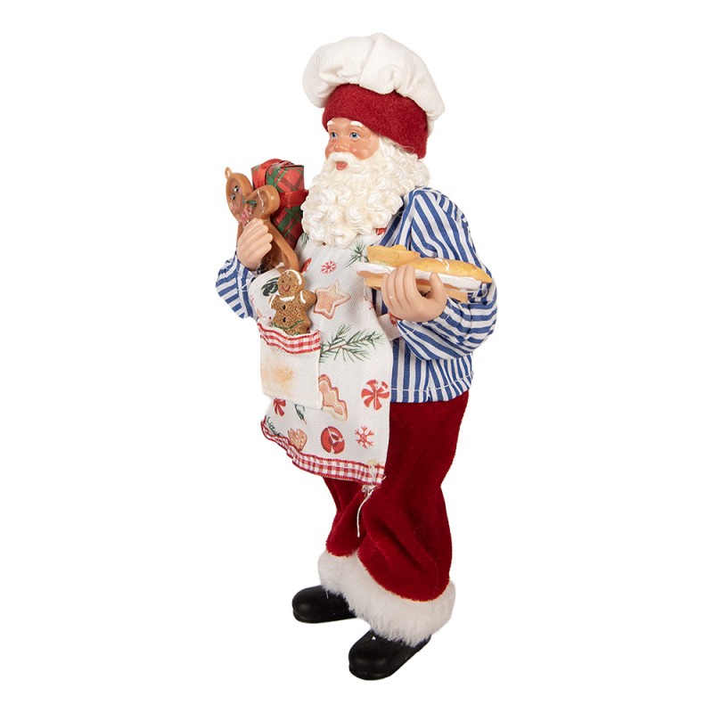 Clayre & Eef Christmas Decoration Figurine Santa Claus 18x11x28 cm Red Plastic