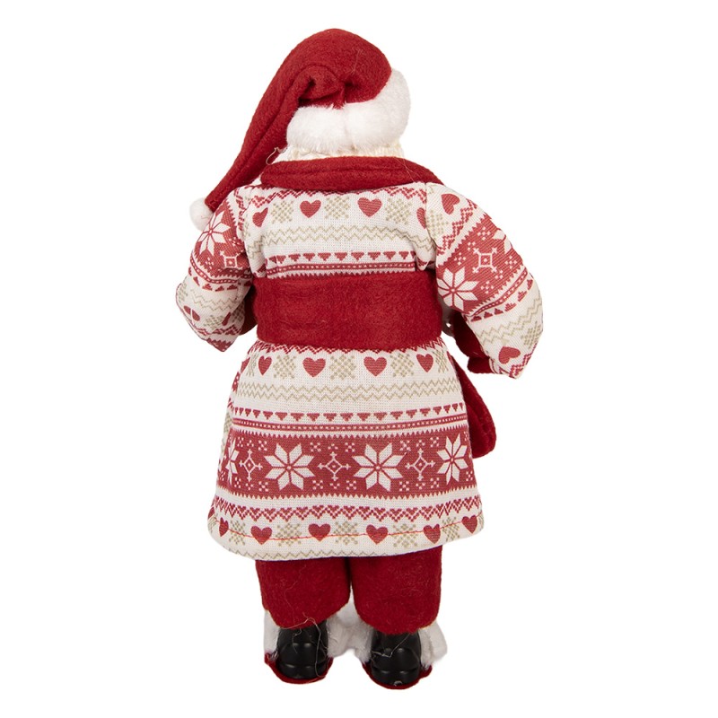 Clayre & Eef Kerstdecoratie Beeld Kerstman 15x11x28 cm Rood Kunststof