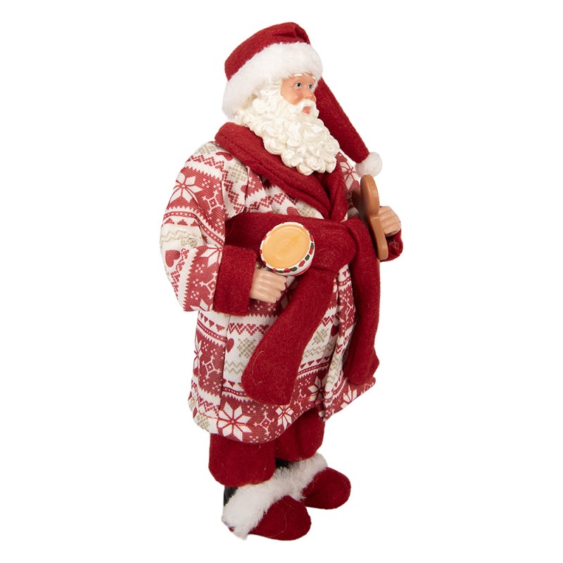 Clayre & Eef Kerstdecoratie Beeld Kerstman 15x11x28 cm Rood Kunststof