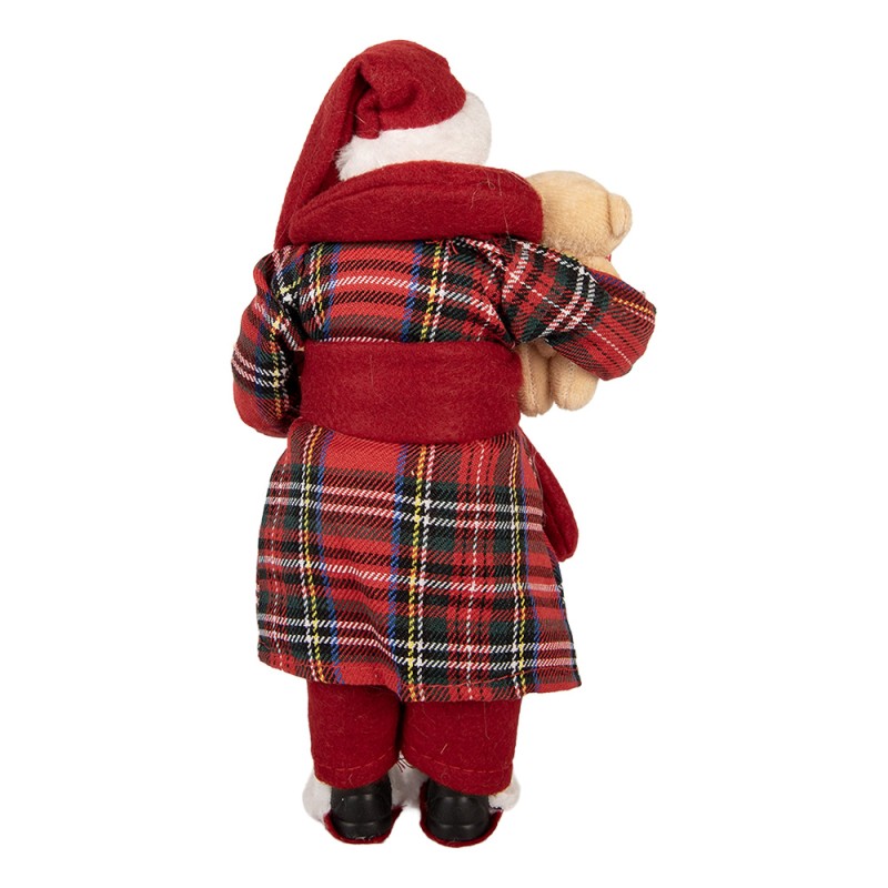 Clayre & Eef Weihnachtsdekorationsfigur Weihnachtsmann 18x11x28 cm Rot Kunststoff