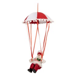 Clayre & Eef Christmas Decoration Figurine Santa Claus 18x11x60 cm Red Plastic