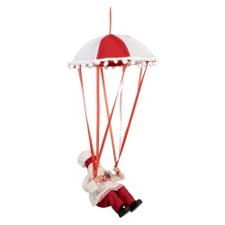 Clayre & Eef Christmas Decoration Figurine Santa Claus 18x11x60 cm Red Plastic