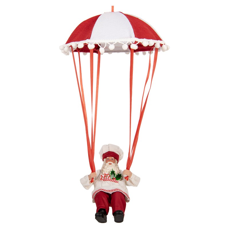 Clayre & Eef Christmas Decoration Figurine Santa Claus 18x11x60 cm Red Plastic