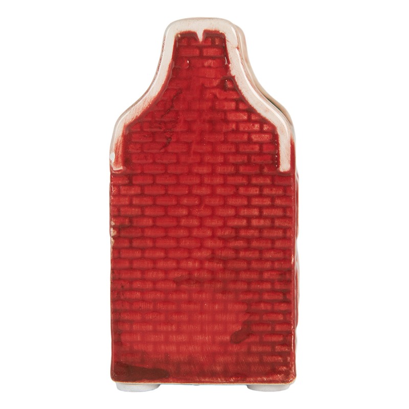Clayre & Eef Dekoratives Haus mit LED Haus 4x4x8 cm Rot Keramik