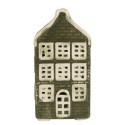 Clayre & Eef Decorativa Casa con LED Casa 4x4x8 cm Verde Ceramica