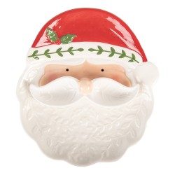 Clayre & Eef Bol de décoration Père Noël 29x26x5 cm Blanc Céramique