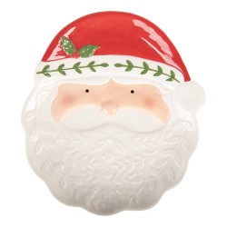 Clayre & Eef Bol de décoration Père Noël 29x26x5 cm Blanc Céramique