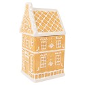 Clayre & Eef Coperchio del barattolo di stoccaggio Casa di pan di zenzero 13x11x24 cm Marrone Ceramica