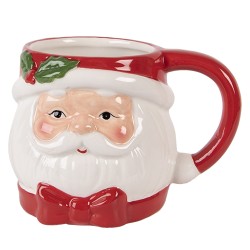 Clayre & Eef Mug Santa Claus 300 ml White Ceramic